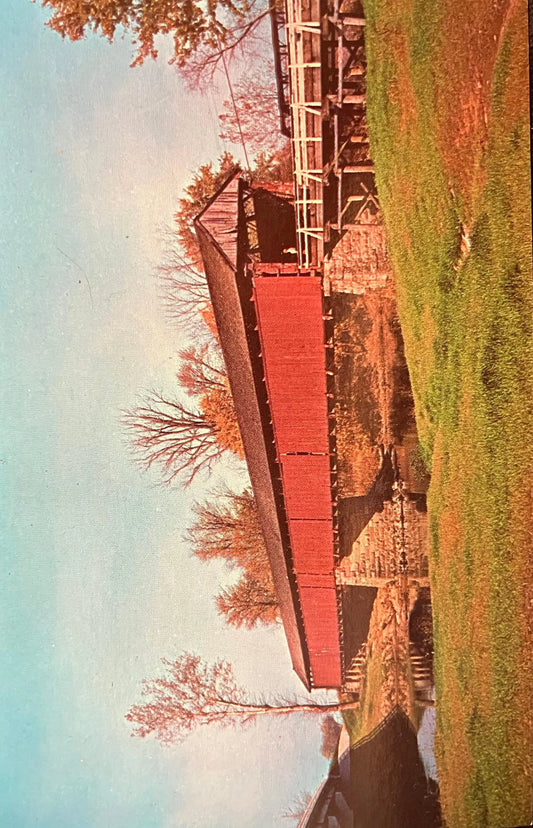 Bells' Ford Bridge in Jackson County, Indiana - Photo: Bill Estell - Vintage Covered Bridge Postcard