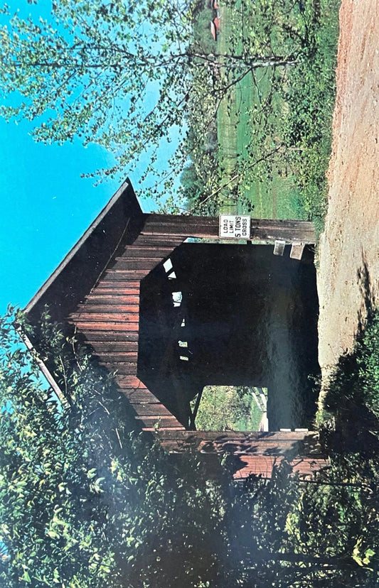 Bean Blossom Covered Bridge in Brown County Nashville, Indiana - Vintage Covered Bridge Postcard