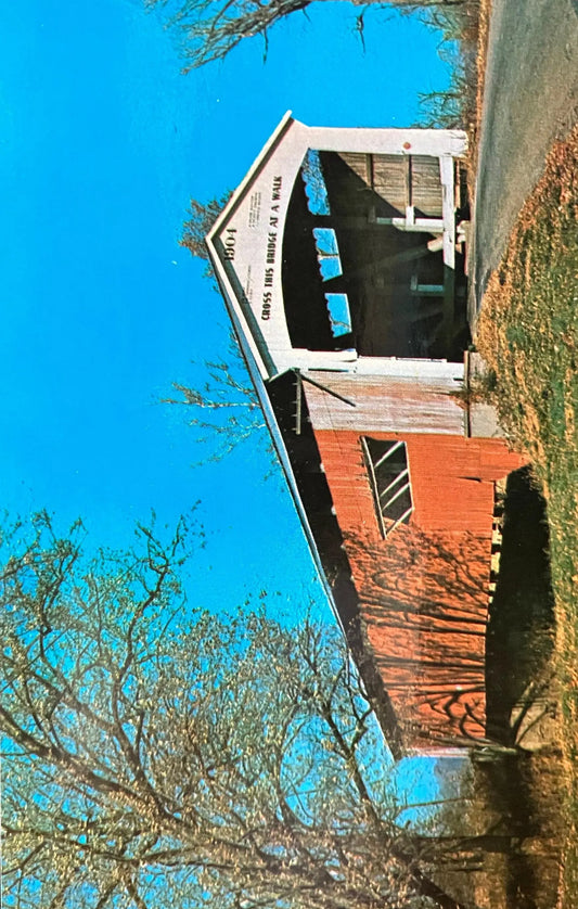 Neet Bridge in Parke County, Indiana - Photo: Mitchell - Vintage Covered Bridge Postcard