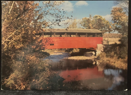 Lairdsville Covered Bridge in Lycoming County, Pennsylvania - Photo: Ralph E. Menne - Vintage Covered Bridge Postcard