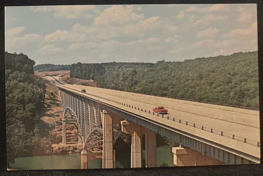 Clarion River Bridge over Piney Dam in Pennsylvania - Photo: Richard C. Miller - Vintage Postcard