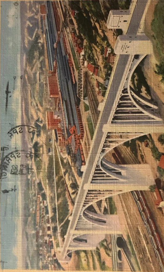 George Westinghouse Memorial Bridge and Plants on Lincoln Highway - "A Beautiful Scene in Pennsylvania" - 1941 Linen Postcard