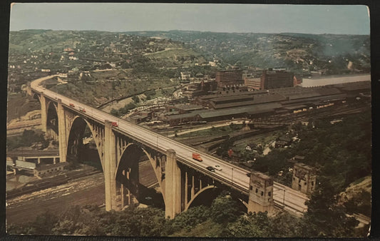 The Westinghouse Bridge near Pittsburgh, Pennsylvania - Photo: Paul M. Penney - Vintage Bridge Postc