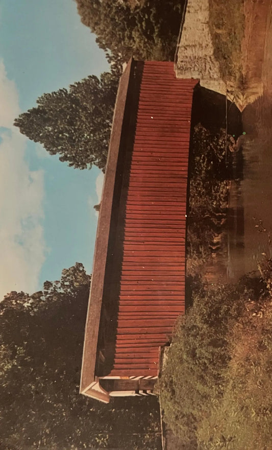 Johnson’s Mill Bridge in “The Pennsylvania Dutch Country" - Photo by Jim E. Hess - Vintage Covered Bridge Postcard