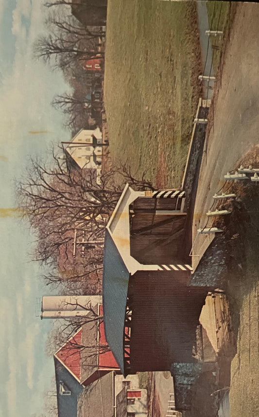 Landis Mill Bridge in "Heart of Dutchland" - Pennsylvania - Vintage Covered Bridge Postcard