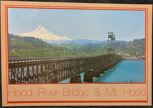 Hood River Bridge & Mt. Hood, Oregon - Photo by Ken Vermillion - Made in Italy - Vintage Postcard
