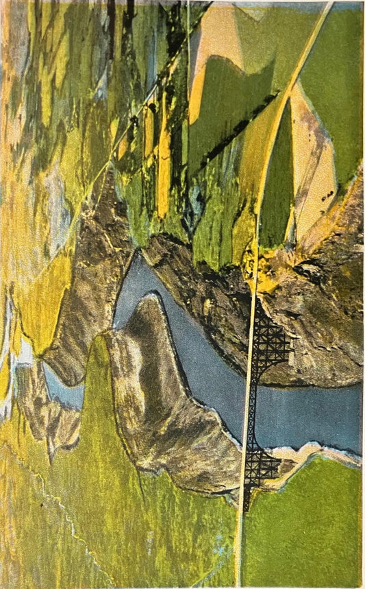 Airplane View of Snake River Gorge Showing High Bridge and Shoshone Falls - Vintage Postcard