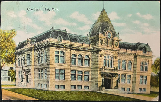 City Hall, Flint, Michigan - Vintage Postcard