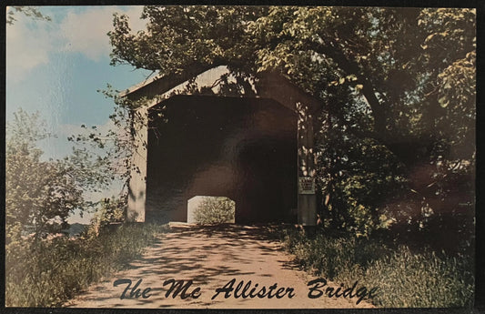 The McAllister Bridge in Rockville, Indiana - Vintage Covered Bridge Postcard