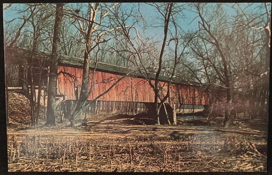 Medora Bridge in Jackson County, Indiana - Photo: Terry Miller - Vintage Covered Bridge Postcard