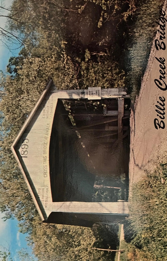Billie Creek Bridge, Near Rockville, Indiana - Photo by Parrish - Vintage Covered Bridge Postcard