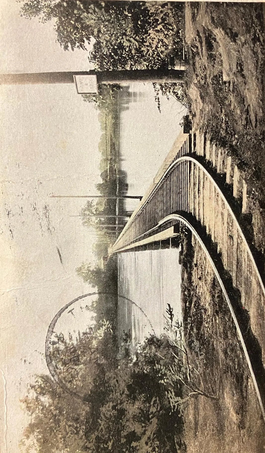 Crossing the Dam to Campbell's Island, Moline, Illinois - M. Montgomery Publisher Rock Island, Illinois - Vintage Postcard