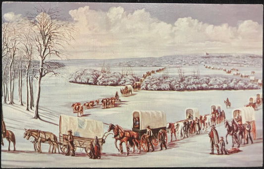 Nauvoo Visitors Center, Nauvoo, Illinois - Vintage Winter Postcard