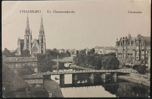 Strassburg - Ev. Garnisonskirche - Germania - Vintage Germany Postcard