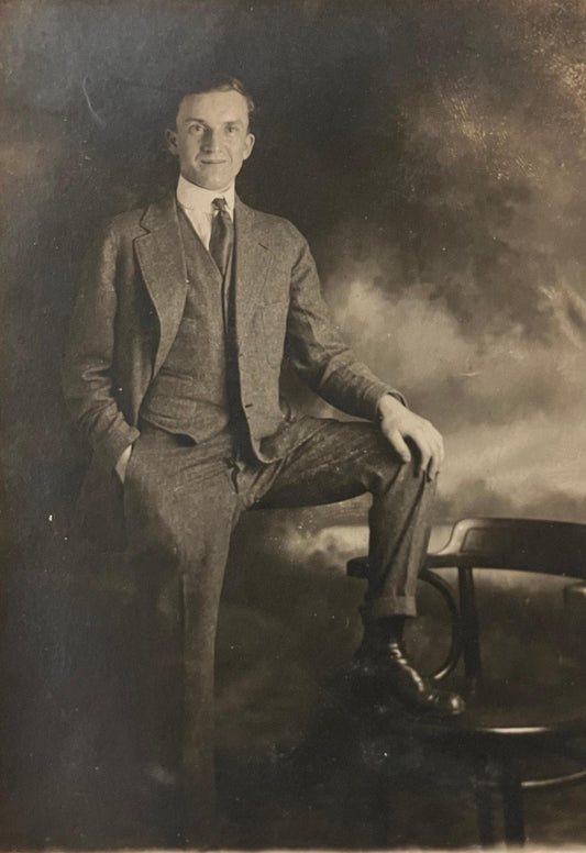 A Dapper Gentleman's Photo -  RPPC -Vintage 1920s Postcard