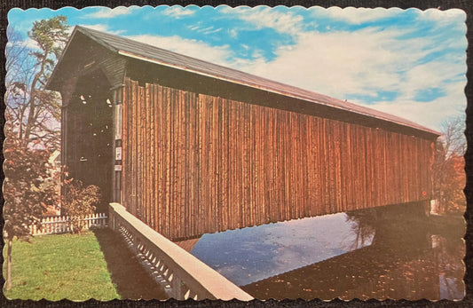 Goffstown Bridge in Goffstown, New Hampshire - Vintage Covered Bridge Postcard