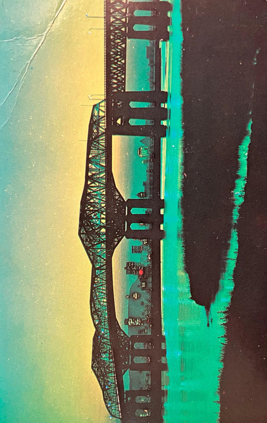 Champlain Bridge at Night in Montreal, Canada in 1967 - Vintage Canadian Postcard