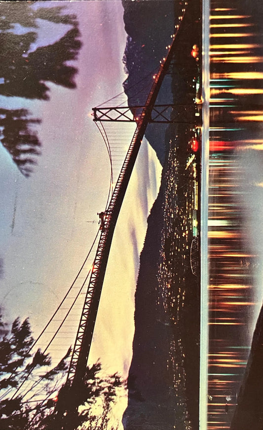 Lions Gate Bridge at Dusk, Vancouver, B.C., Canada - Photo by Rolly Ford - Vintage Postcard
