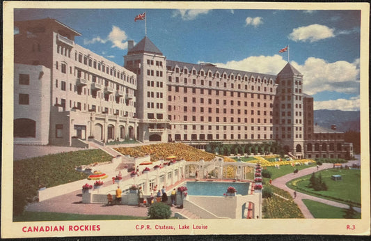 Canadian Rockies - C.P.R. Chateau, Lake Louise - 1956 Vintage Postcard