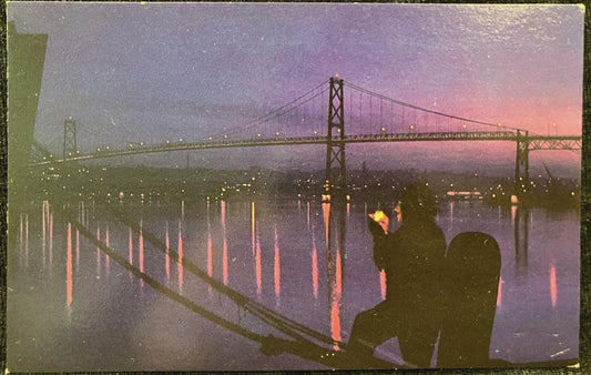 Angus L. MacDonald Bridge at Night - Halifax, Nova Scotia - Made in Canada - Vintage Postcard
