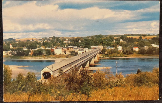 Longest Covered Bridge in the World - Hartland, New Brunswick, Canada - Color by S. J. Hayward - Vintage Postcard