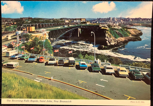 The Reversing Falls Rapids, Saint John, New Brunswick - Photo: E. Otto - Vintage Postcard