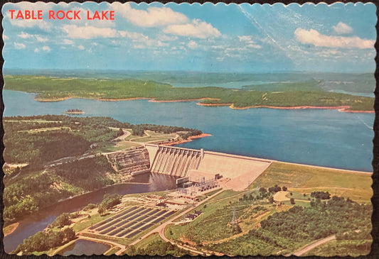 Table Rock Lake and Dam - Missouri - Vintage Postcard