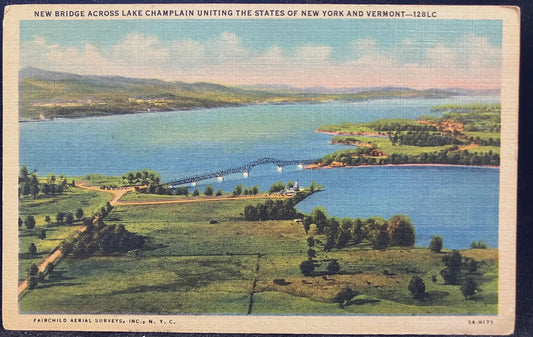 New Bridge Across Lake Champlain Uniting the States of New York and Vermont - Vintage Postcard