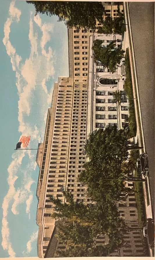 University of Michigan Hospital with New Addition, Ann Arbor, Michigan - Vintage Postcard