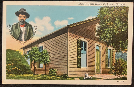Home of Jesse James, St. Joseph, Missouri - Vintage Postcard