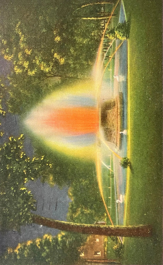 Fisher Rainbow Fountain, Highland Park, Hastings, Nebraska - Vintage Linen Postcard