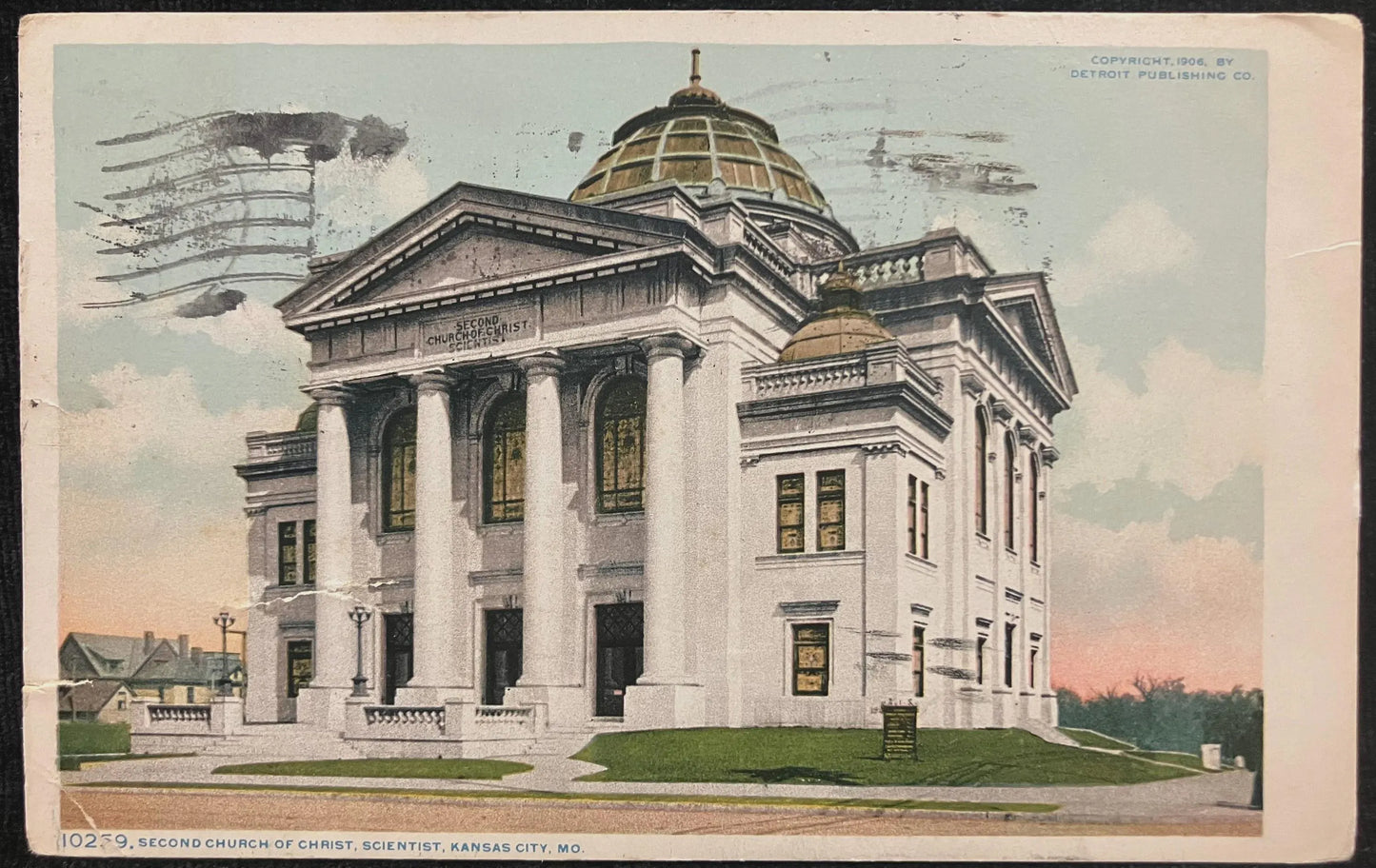 Second Church of Christ, Scientist, Kansas City, Missouri - Copyright, 1906, by Detroit Publishing Co. - Vintage Postcard