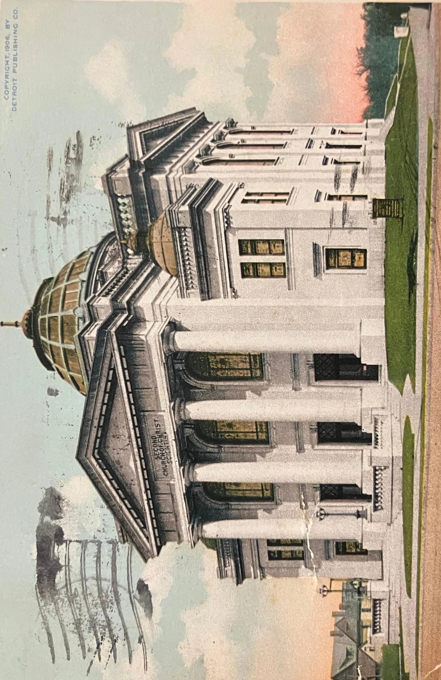 Second Church of Christ, Scientist, Kansas City, Missouri - Copyright, 1906, by Detroit Publishing Co. - Vintage Postcard