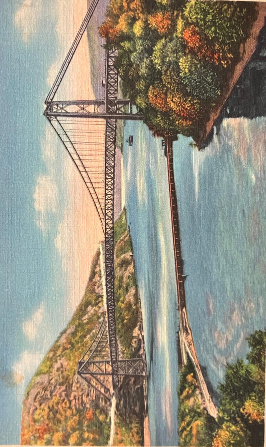 Bear Mountain Hudson River Bridge From U. S. Route 9, New York - Vintage Postcard