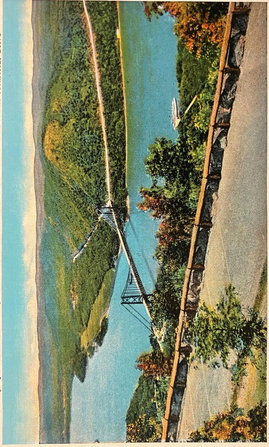 Looking up the Scenic Valley of the Historic Hudson from the Famous Perkins Memorial Drive, New York - Vintage Postcard