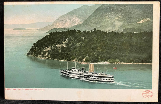 Day Line Steamer on the Hudson - Copyright 1905 Detroit Publishing Co - Vintage Postcard