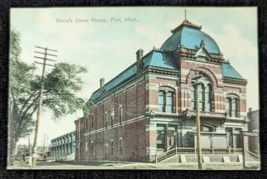 Stone's Opera House in Flint, Michigan - Vintage Postcard