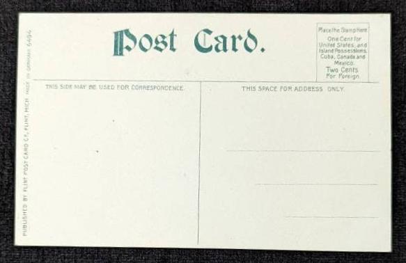Main Building of School of Deaf in Flint, Michigan - Vintage School Postcard