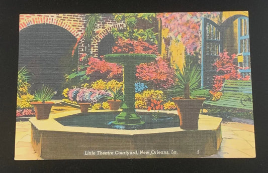 Little Theatre Courtyard, New Orleans, Louisiana - Vintage Postcard