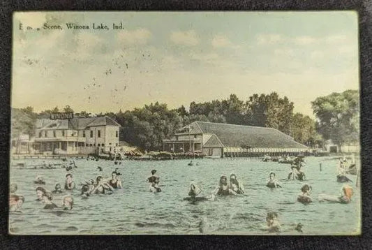 Wiona Lake, Indiana - Vintage Lake Front Postcard