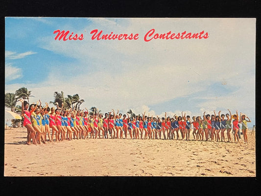Miss Universe Contestants at Haulover Beach, Florida - Vintage Beauty Contest Postcard