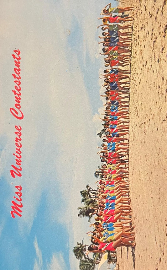 Miss Universe Contestants at Haulover Beach, Florida - Vintage Beauty Contest Postcard