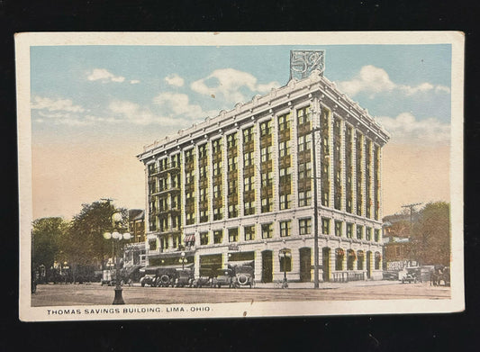 Thomas Savings Building, Lima, Ohio - Vintage Postcard