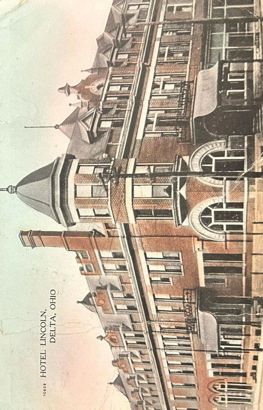 Hotel Lincoln, Delta, Ohio - Vintage Postcard