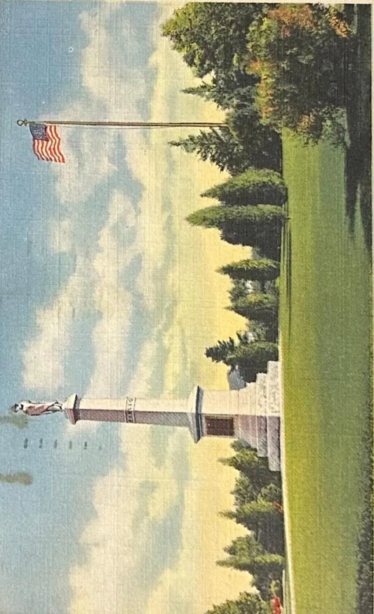 Monument where Washington Crossed the Delaware River, Near Trenton, New Jersey - Vintage Postcard