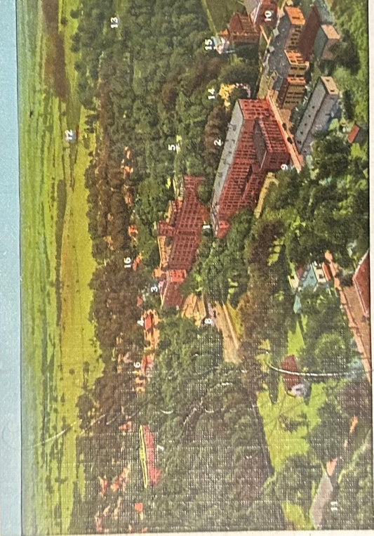 Aerial View The Sanitarium, Clifton Springs, New York - Vintage Postcard