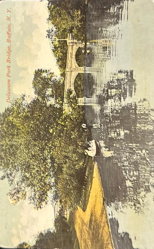 Delaware Park Bridge, Buffalo, New York - Vintage Postcard