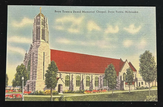Boys Town's Dowd Memorial Chapel, Boys Town, Nebraska - Vintage Postcard