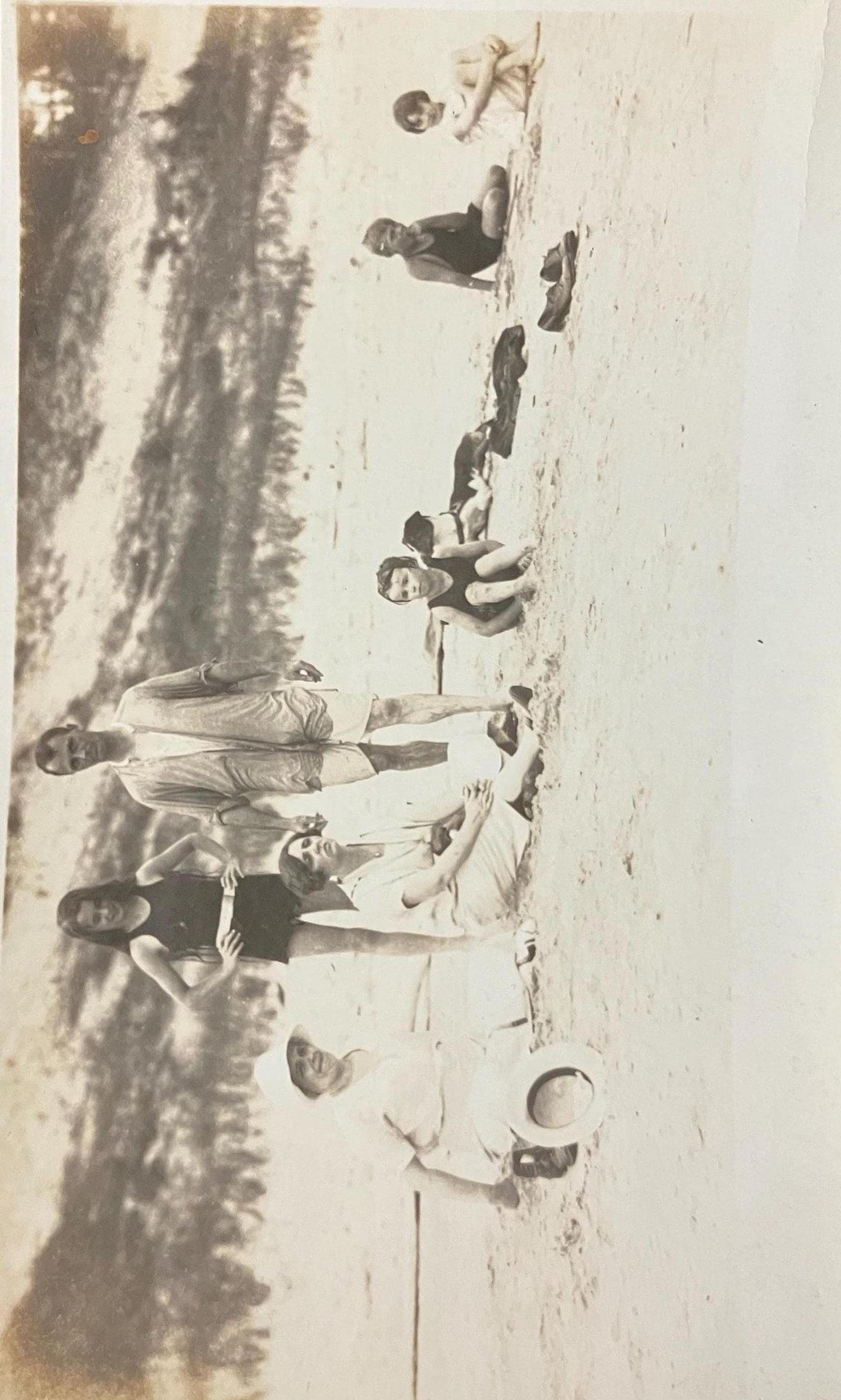 RPPC - Family at the Beach with Dog in the 1920s, Photo found in MIchigan - Real Photo Postcard