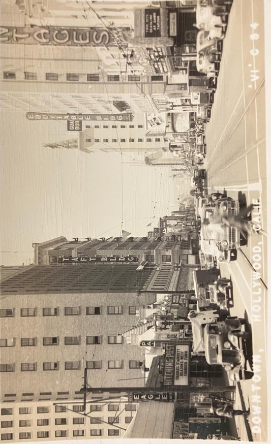 RPPC - Downtown, Hollywood, California - 'VI' C S 4 - Vintage Postcard